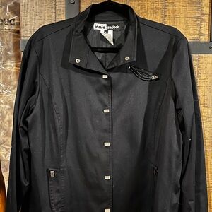 jamie sadock Black Women's Trench Jacket with Snap Front